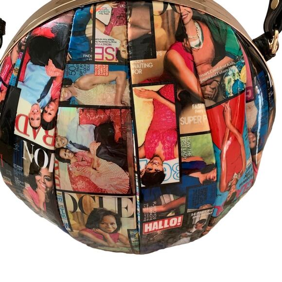 Michelle Obama Patchwork Magazine Cover Collage Patent Handbag - Picture 2 of 8